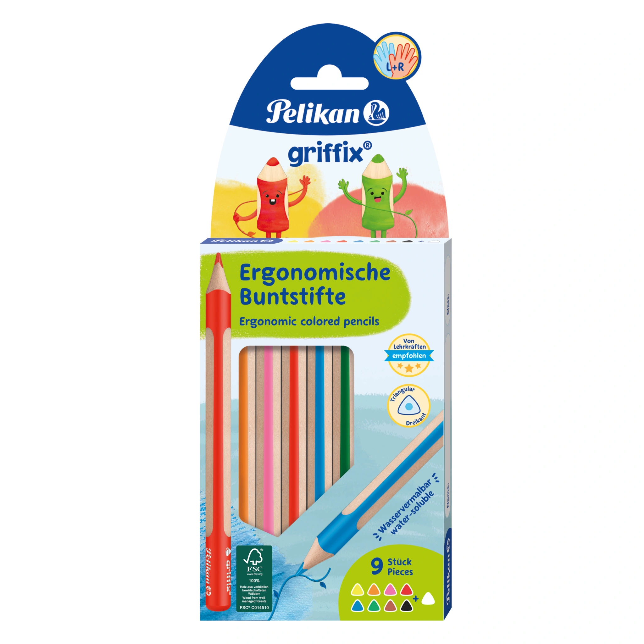 Pelikan Dreikant-Buntstifte griffix, 9er Kartonetui (EAN: 4012700514226)