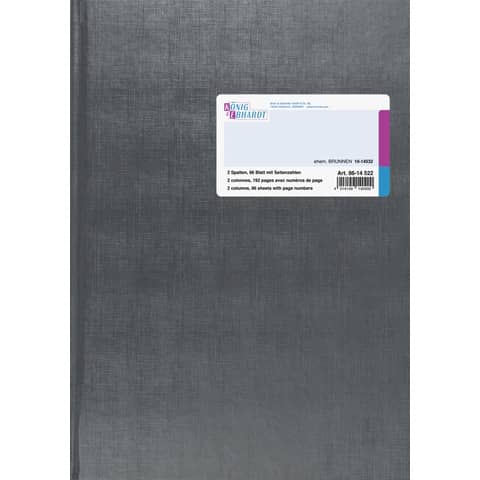 KÖNIG & EBHARDT Spaltenbuch DIN A4, 2 Spalten, 96 Blatt (EAN: 4014149140400)