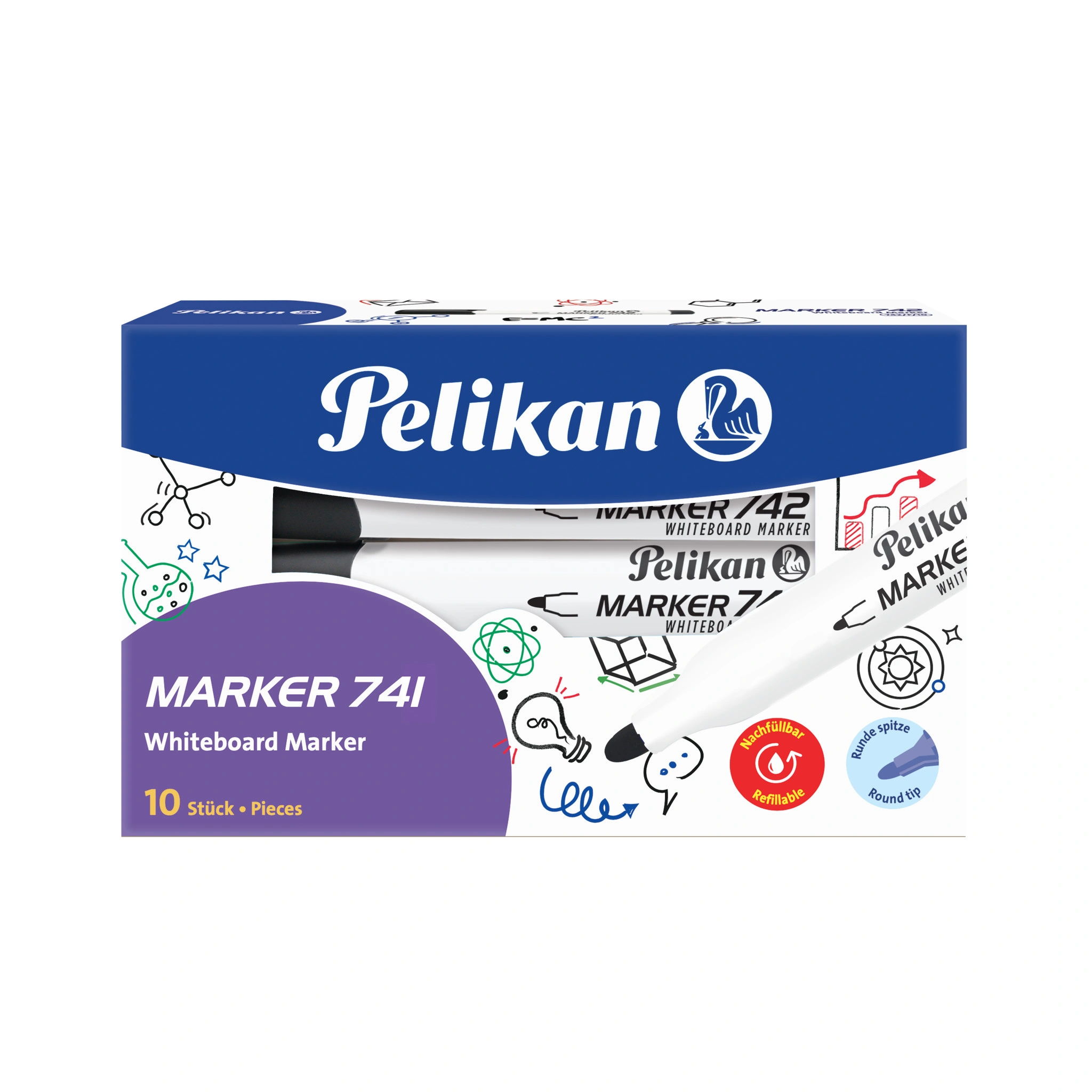 Pelikan Whiteboard-Marker 741, Rundspitze, schwarz (EAN: 4012700817976)