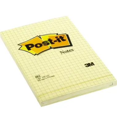 Post-it Haftnotizen notes, 101 x 152 mm, kariert, gelb (EAN: 3134375014267)
