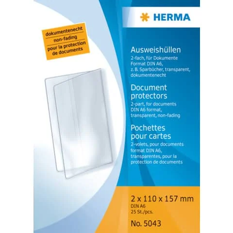 HERMA Ausweishülle, PP, 2-fach, 0,14 mm, Format: 110 x 157mm (EAN: 4008705050432)