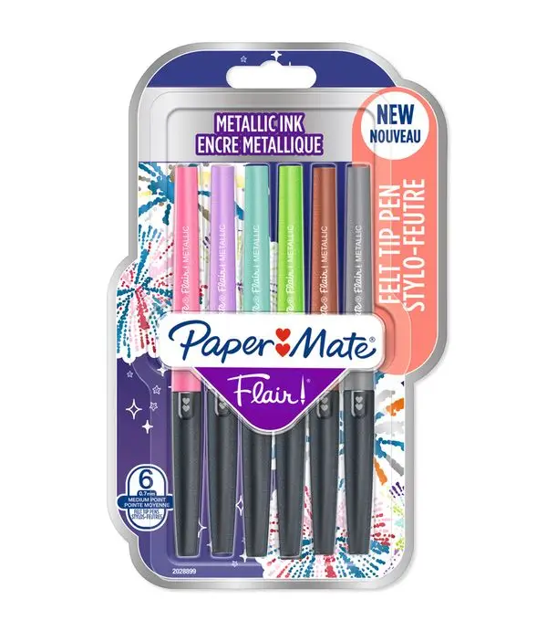 Paper:Mate Faserschreiber Flair METALLIC, 6er Blister (EAN: 3026981373619)