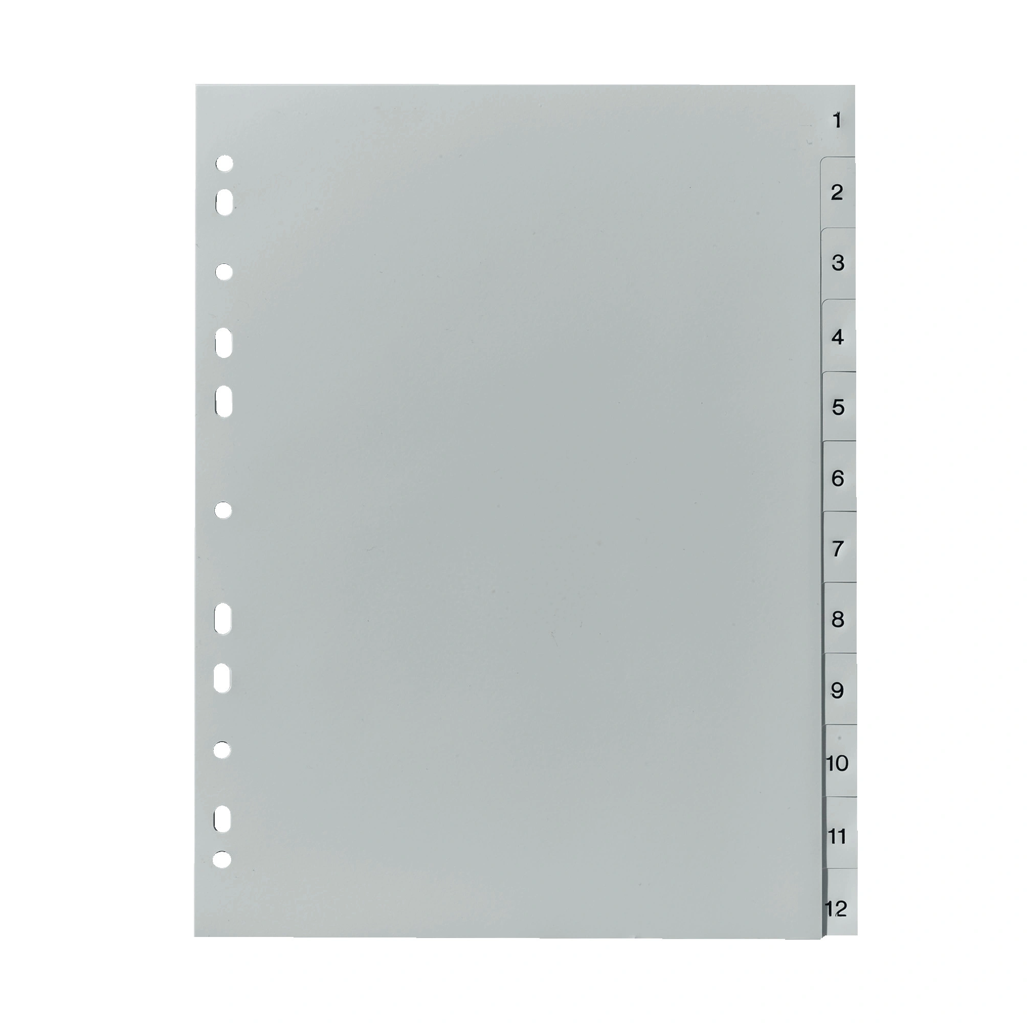 herlitz Kunststoff-Register, Zahlen, A4, 12-teilig, grau (EAN: 4008110314693)