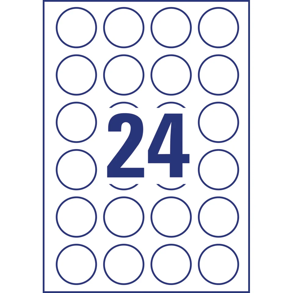 AVERY Zweckform Kennzeichnungs-Etiketten, Durchmesser: 40 mm, weiß (EAN: 4004182634172)