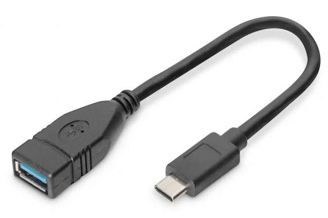 DIGITUS USB 3.0 Adapterkabel, USB-C - USB-A, 0,15 m, schwarz (EAN: 4016032368786)
