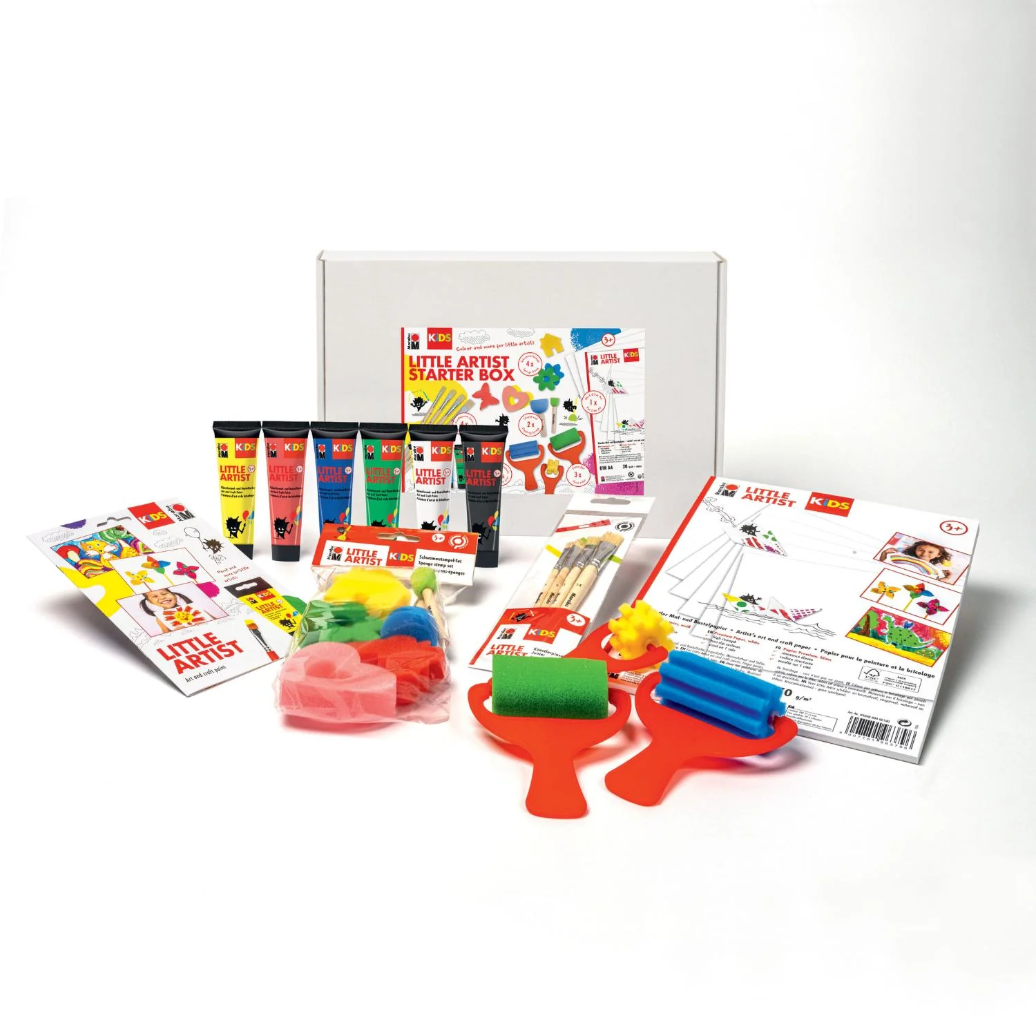 Marabu Kids Little Artist Starter Box, gelb, rot, blau, grün, weiß, schwarz (EAN: 4007751974716)