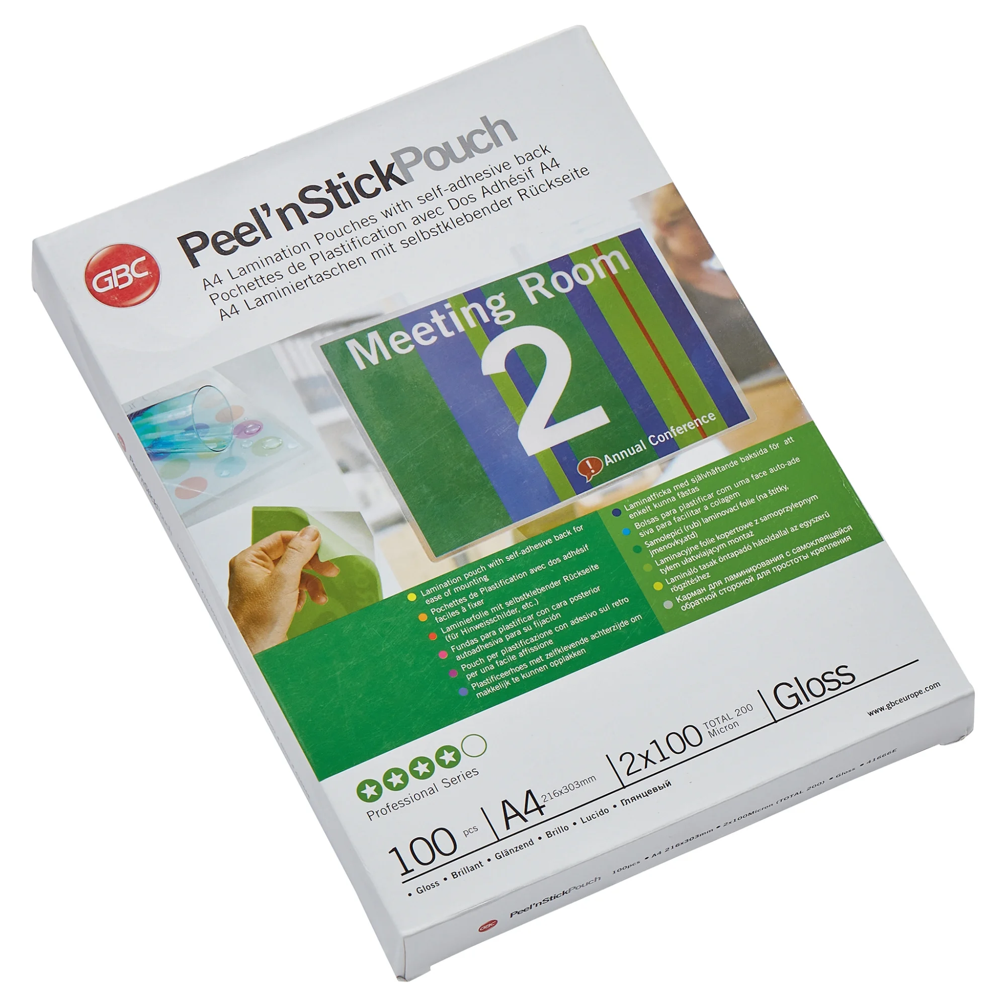 GBC Laminierfolientasche Peel'nStickPouch, DIN A4, 200 mic (EAN: 5028252220026)