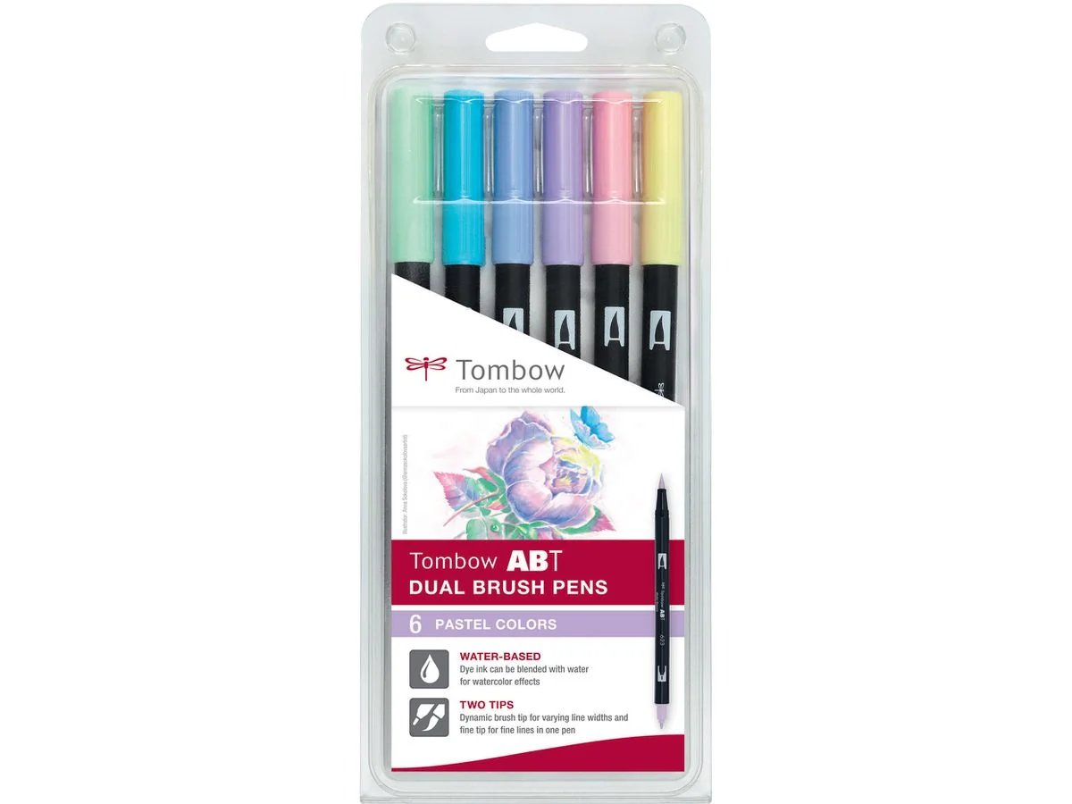 Tombow Doppelfasermaler "ABT DUAL BRUSH PEN", Pastellfarben (EAN: 4003198104044)