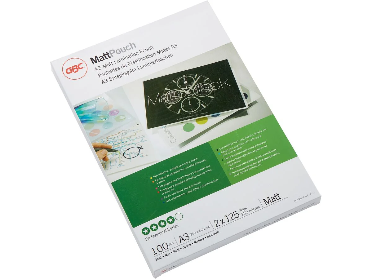 GBC Laminierfolientasche, DIN A3, matt, 250 mic (EAN: 0033816067318)