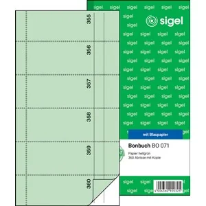 sigel Formularbuch "Bonbuch", 105 x 200 mm, hellgrün (EAN: 4004360920325)