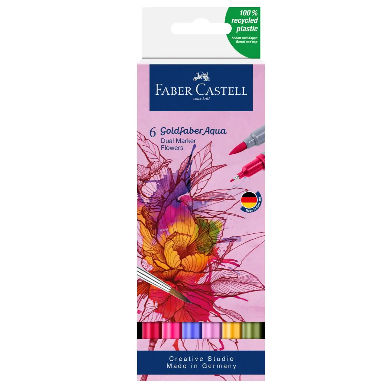 FABER-CASTELL Aquarellmarker GOLDFABER, 6er Etui Blumen (EAN: 4005401645276)