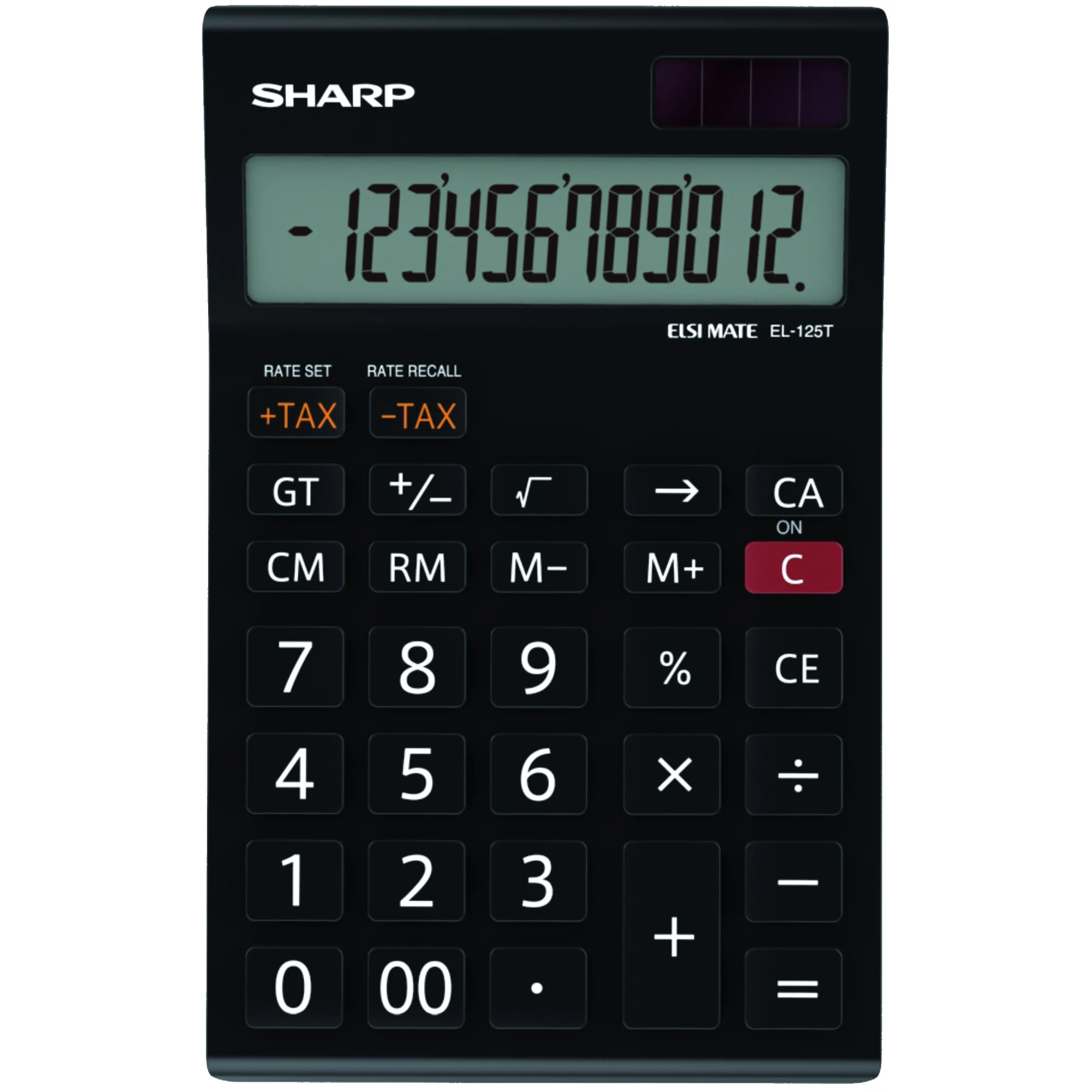SHARP Tischrechner EL-125 TWH, Solar-/ Batteriebetrieb (EAN: 4974019793818)