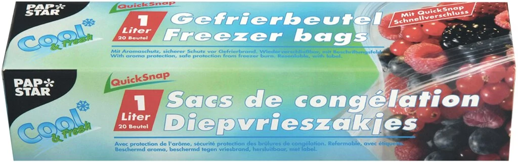 STARPAK Gefrierbeutel QuickSnap 1 Liter, 180 x 200 mm (EAN: 4002911141939)