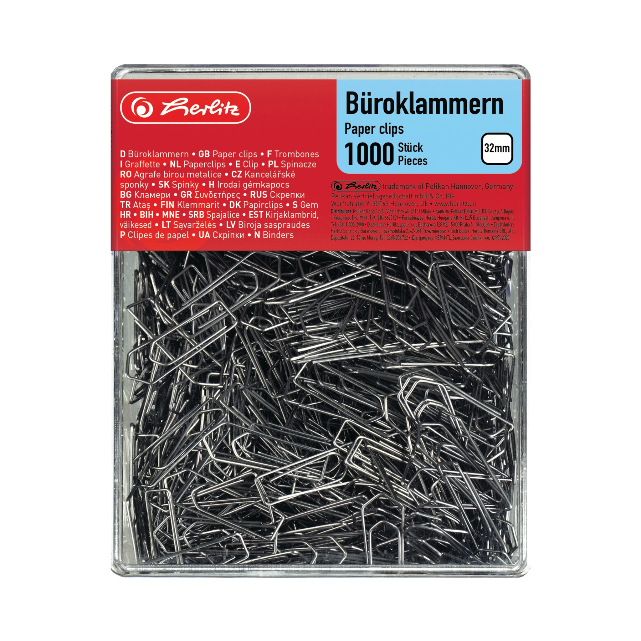 herlitz Büroklammern, aus Metall, verzinkt, 32 mm (EAN: 4008118859103)