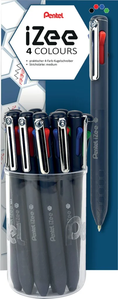 Pentel Mehrfarb-Druckkugelschreiber iZee, im Thekendisplay (EAN: 4016284347652)