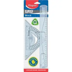 Maped Geometrie-Set für Linkshänder, 3-teilig, transparent (EAN: 3154148971184)