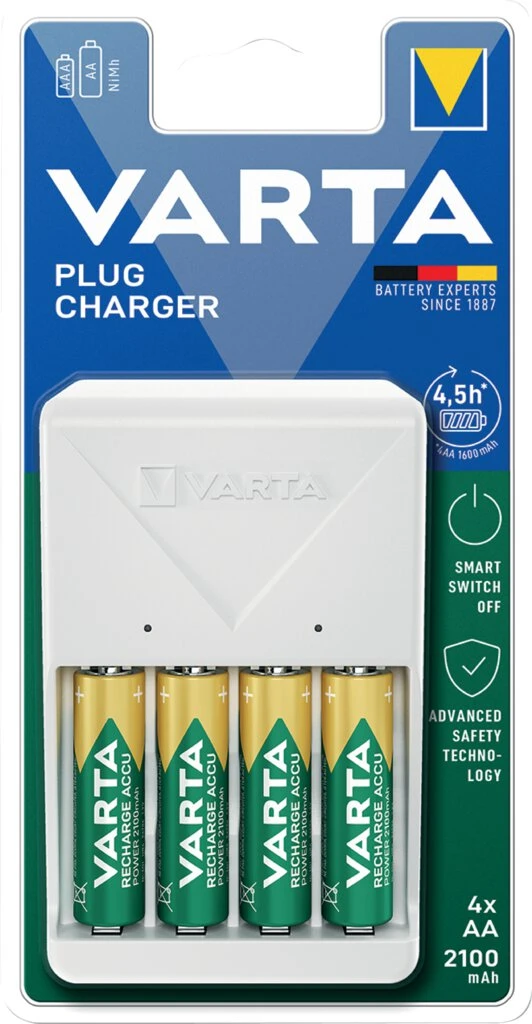 VARTA Ladegerät Plug Charger, weiß, bestückt AA (EAN: 4008496054602)
