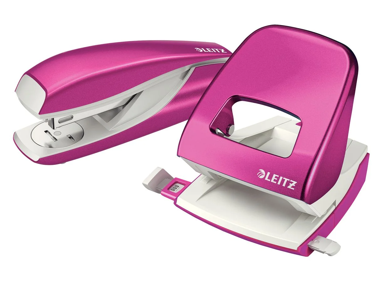 LEITZ Heftgerät- & Locher-Set Nexxt WOW, pink-metallic (EAN: 4002432396283)