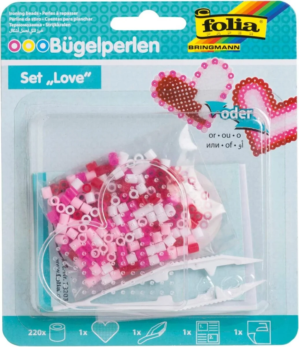 folia Bügelperlen Starter Set LOVE - Herz, farbig sortiert (EAN: 4001868099737)