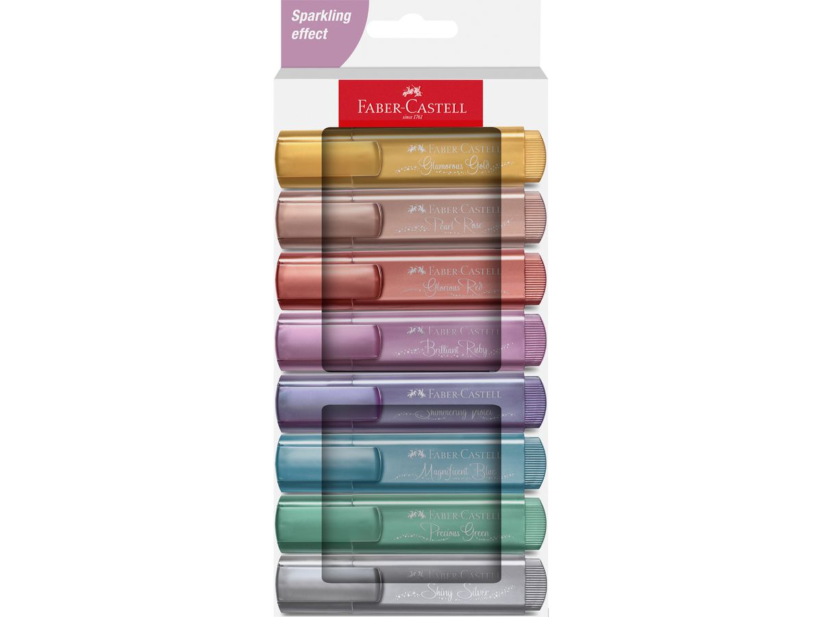 FABER-CASTELL Textmarker TEXTLINER 46 METALLIC, 8er Etui (EAN: 4005402546787)