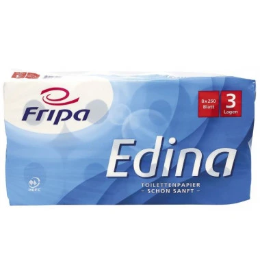 Fripa Toilettenpapier Edina, 3-lagig, hochweiß (EAN: 4000883091351)