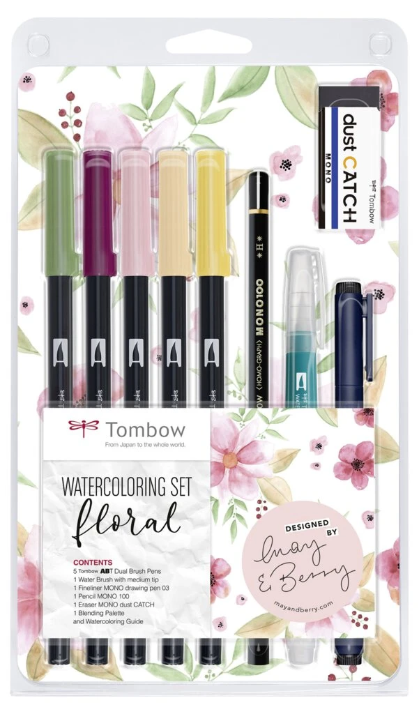Tombow Watercoloring-Set "Floral", 11-teilig (EAN: 4003198130272)