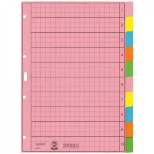 LEITZ Tauenpapier-Register, blanko, A4, 10-teilig,mehrfarbig (EAN: 4002432309368)