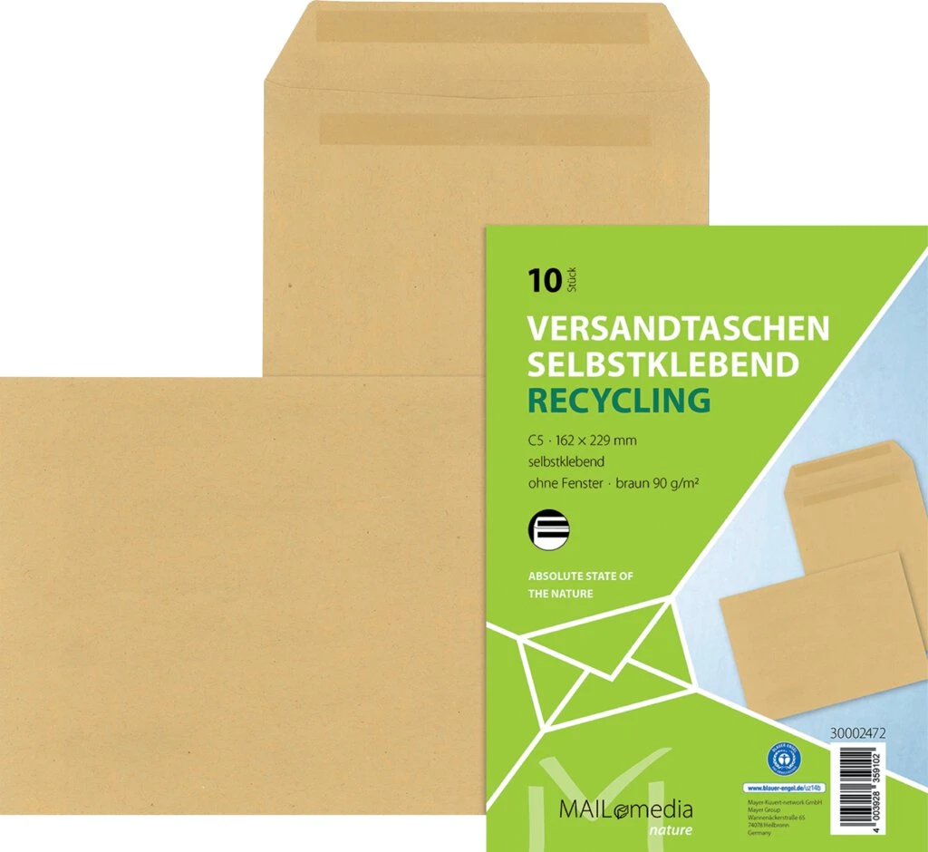 MAILmedia Versandtasche Natron braun, C5, ohne Fenster (EAN: 4003928359102)