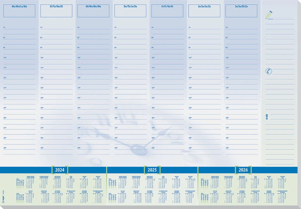 sigel Papier-Schreibunterlage "Time", 595 x 410 mm (EAN: 4004360956263)