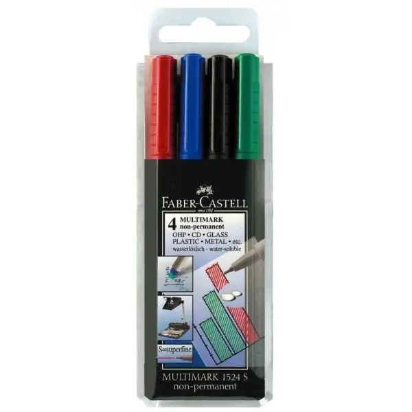 FABER-CASTELL NonPermanent-Marker MULTIMARK M, 4er Etui (EAN: 4005401526049)