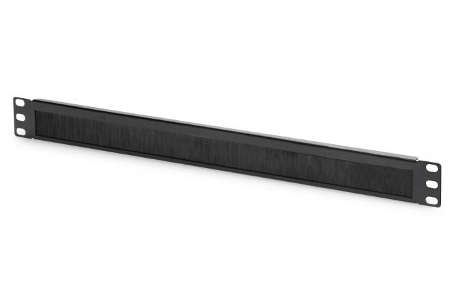 DIGITUS 19" Kabeldurchführungspanel, 1 HE, schwarz (EAN: 4016032430605)