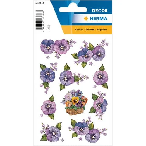 HERMA Sticker DECOR "Stiefmütterchenköpfe" (EAN: 4008705038188)