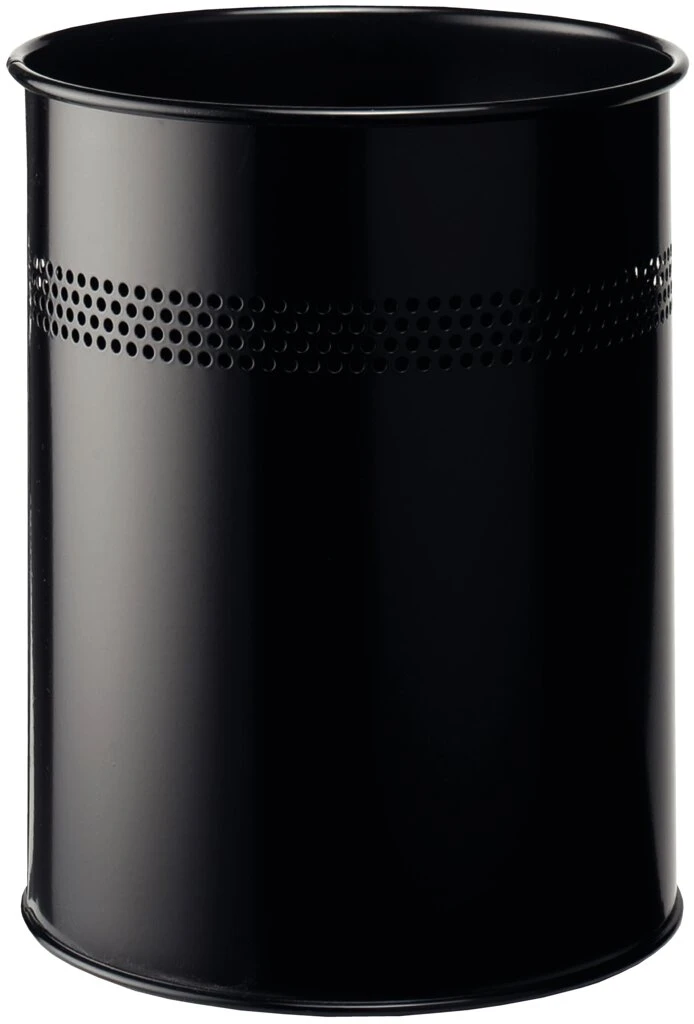 DURABLE Papierkorb METALL, rund, 15 Liter, schwarz (EAN: 4005546988269)