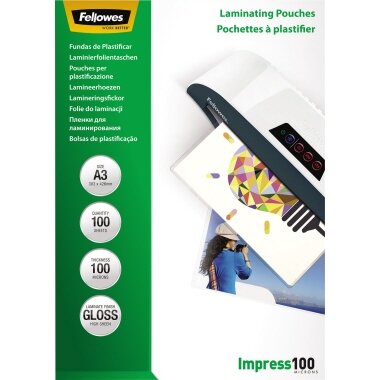 Fellowes Laminierfolientasche, DIN A3, glänzend, 200 mic (EAN: 0077511535123)