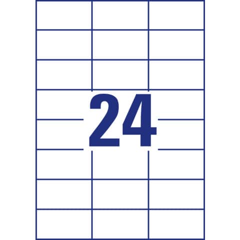 AVERY Zweckform Universal-Etiketten, 70 x 37 mm, weiß (EAN: 4004182433355)
