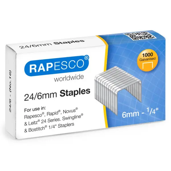 RAPESCO Heftklammern 24/6, verzinkt, 1.000 Stück (EAN: 5018505025096)