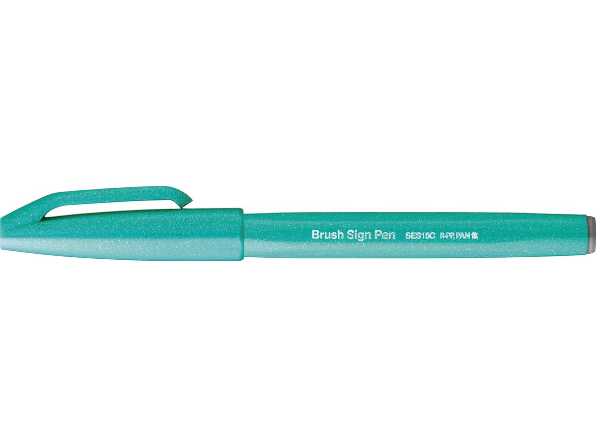 PentelArts Faserschreiber Brush Sign Pen SES15, smaragdgrün (EAN: 4902506412904)