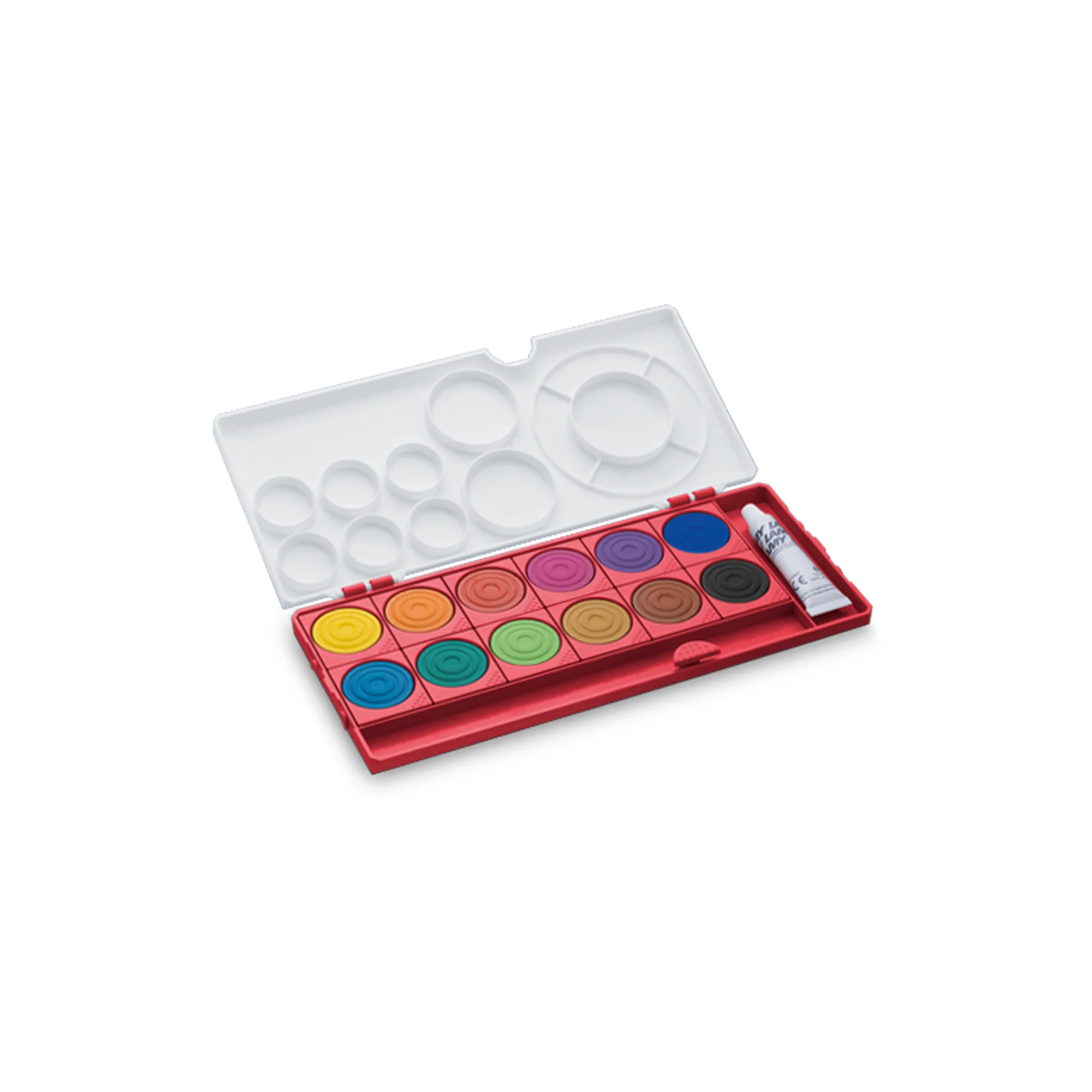 LAMY Deckfarbkasten aquaplus, rot, 12 Farben (EAN: 4014519674887)