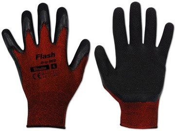 Bradas Arbeitshandschuh Flash Grip RED, schwarz/rot, M (EAN: 5907544423041)