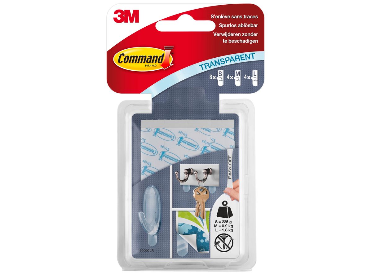 3M Command Nachfüllpackung Strips, transparent, sortiert (EAN: 4046717200261)