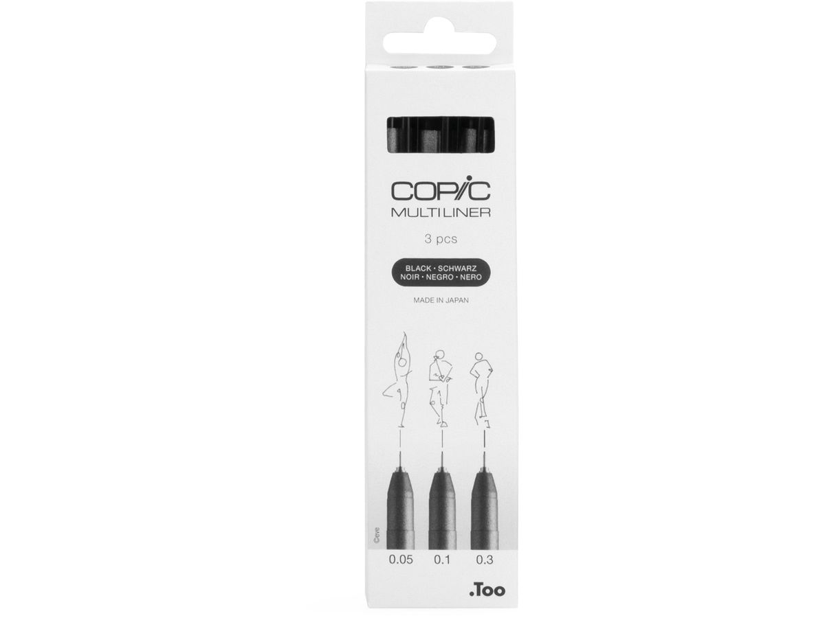 COPIC Fineliner MULTILINER, schwarz, 3er Set (EAN: 4013695266039)