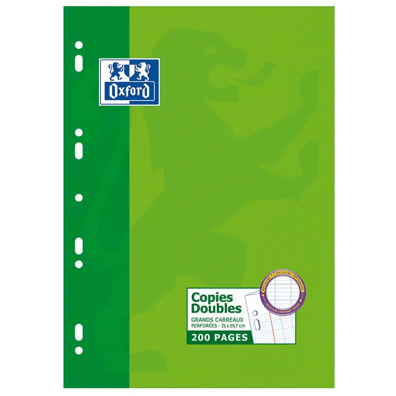 Oxford Copies doubles perforées, A4, séyès, 200 pages (EAN: 3020126875235)