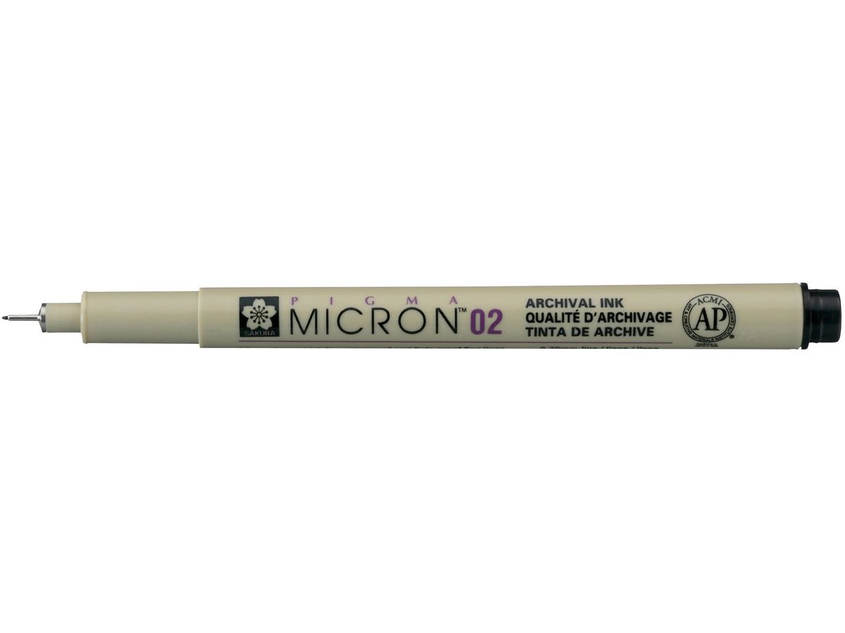 SAKURA Fineliner PIGMA MICRON 02, schwarz (EAN: 0084511318373)