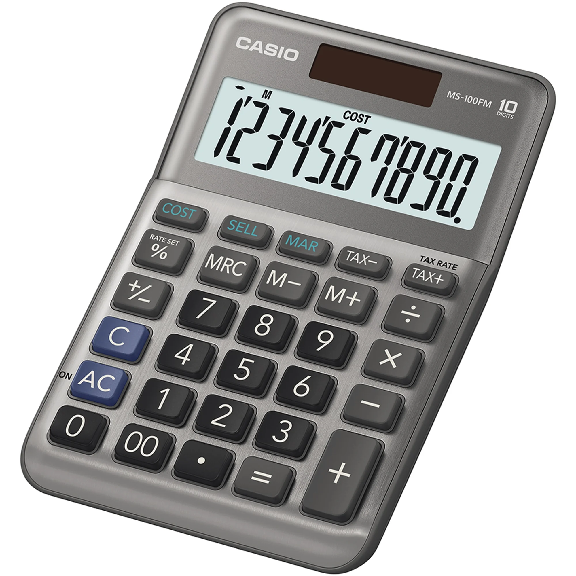 CASIO Tischrechner MS-100FM, 10-stellig, silber (EAN: 4549526615429)