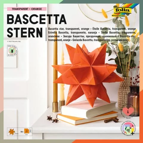 folia Faltblätter Bascetta-Stern, orange-transparent (EAN: 4001868033380)
