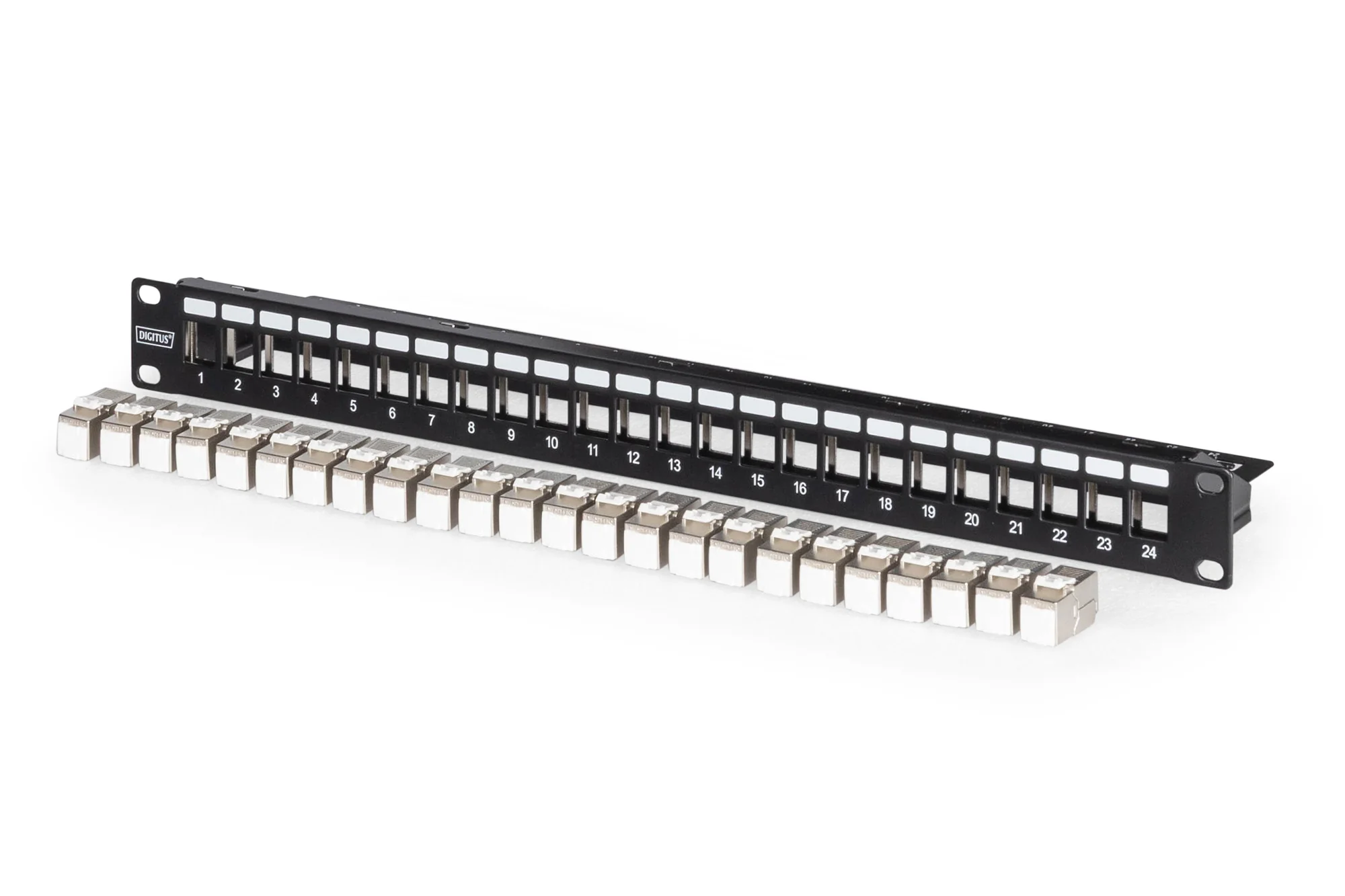 DIGITUS 19" Modulares Patch Panel, 24-Port, bestückt (EAN: 4016032505723)
