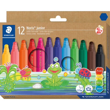 STAEDTLER Fasermaler Noris junior, 12er Kartonetui (EAN: 4007817090497)