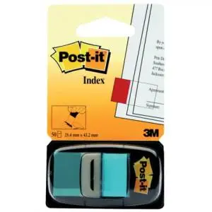 Post-it Haftmarker Index, 25,4 x 43,2 mm, türkis (EAN: 0021200707605)