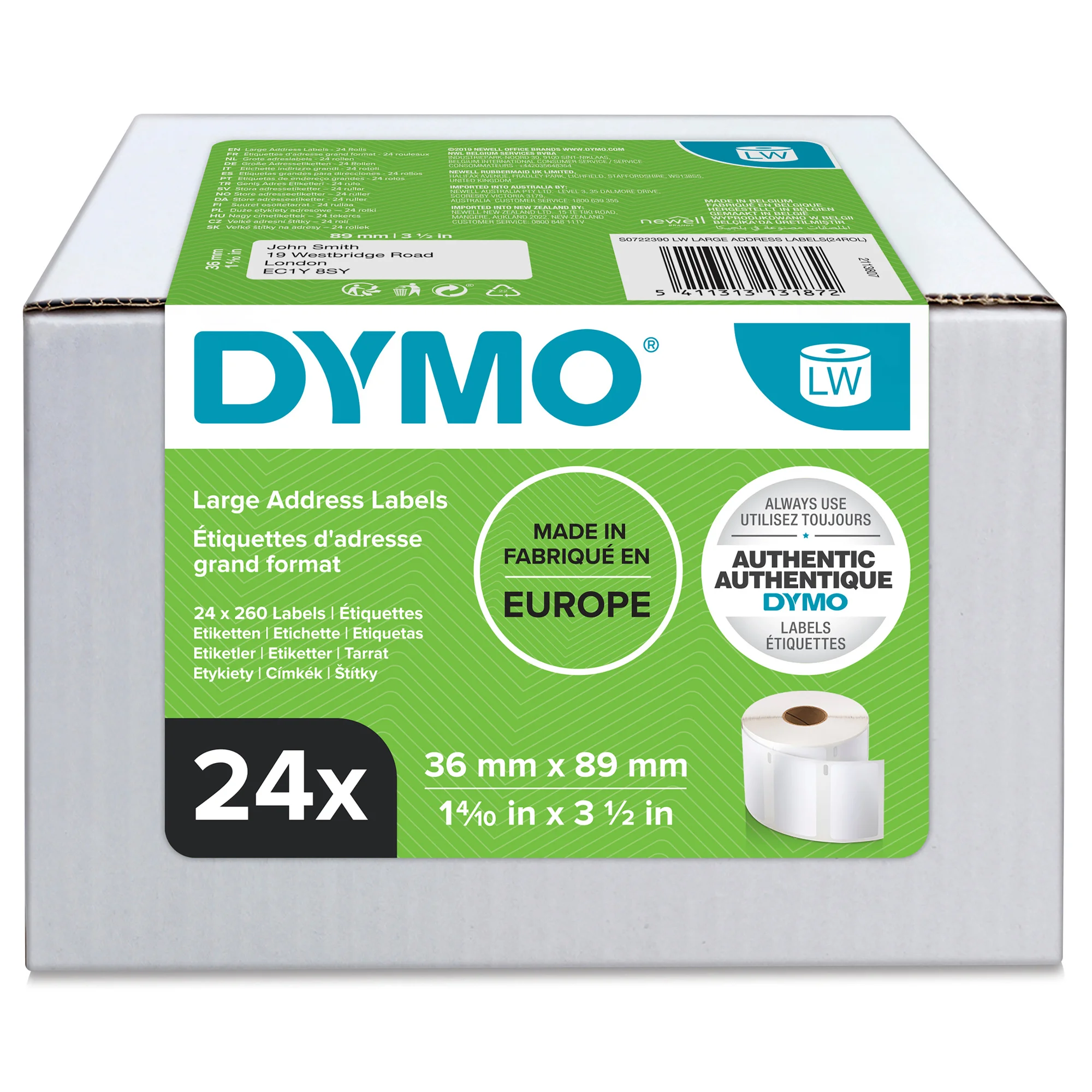 DYMO LabelWriter-Adress-Etiketten, 89 x 36 mm, weiß (EAN: 5411313131872)