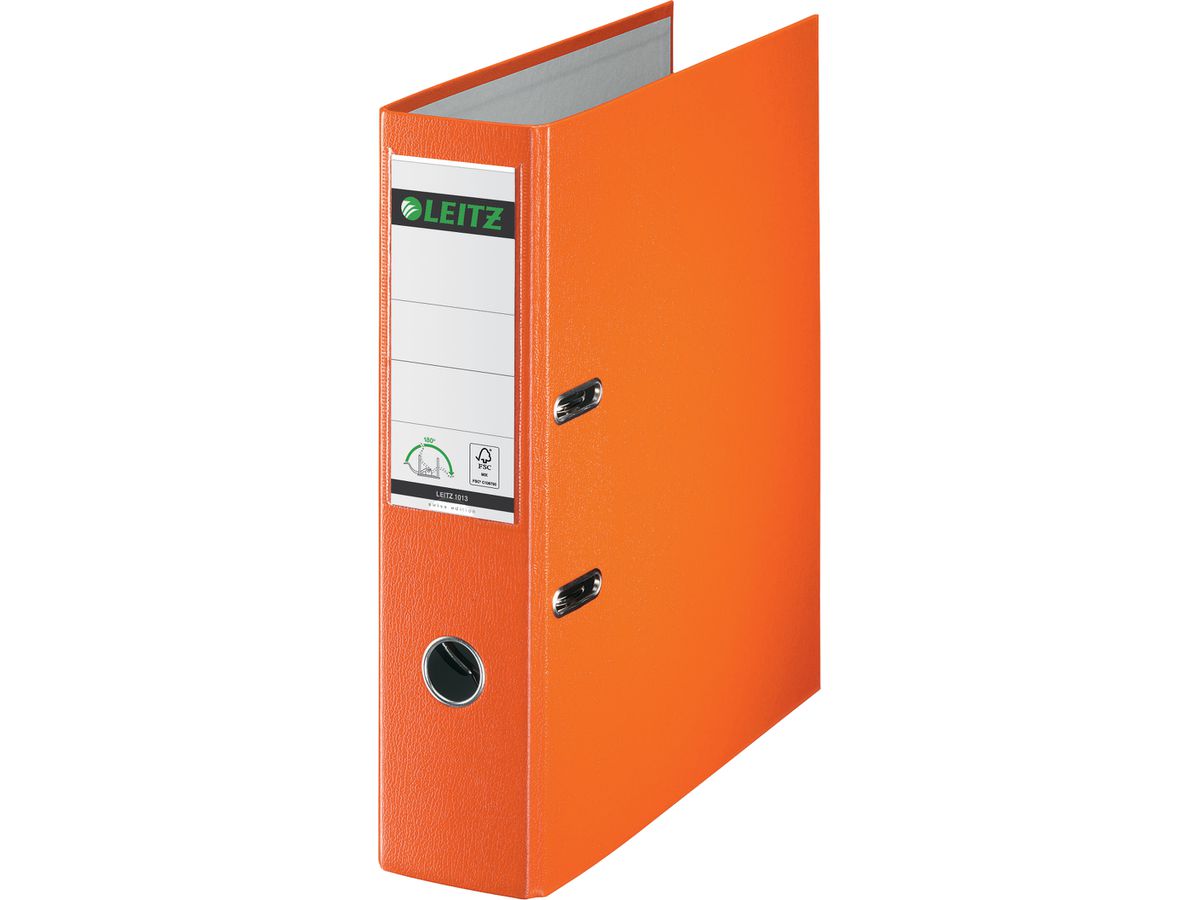 LEITZ Plastikordner, 180 Grad, DIN A4, 80 mm, orange (EAN: 4002432364992)